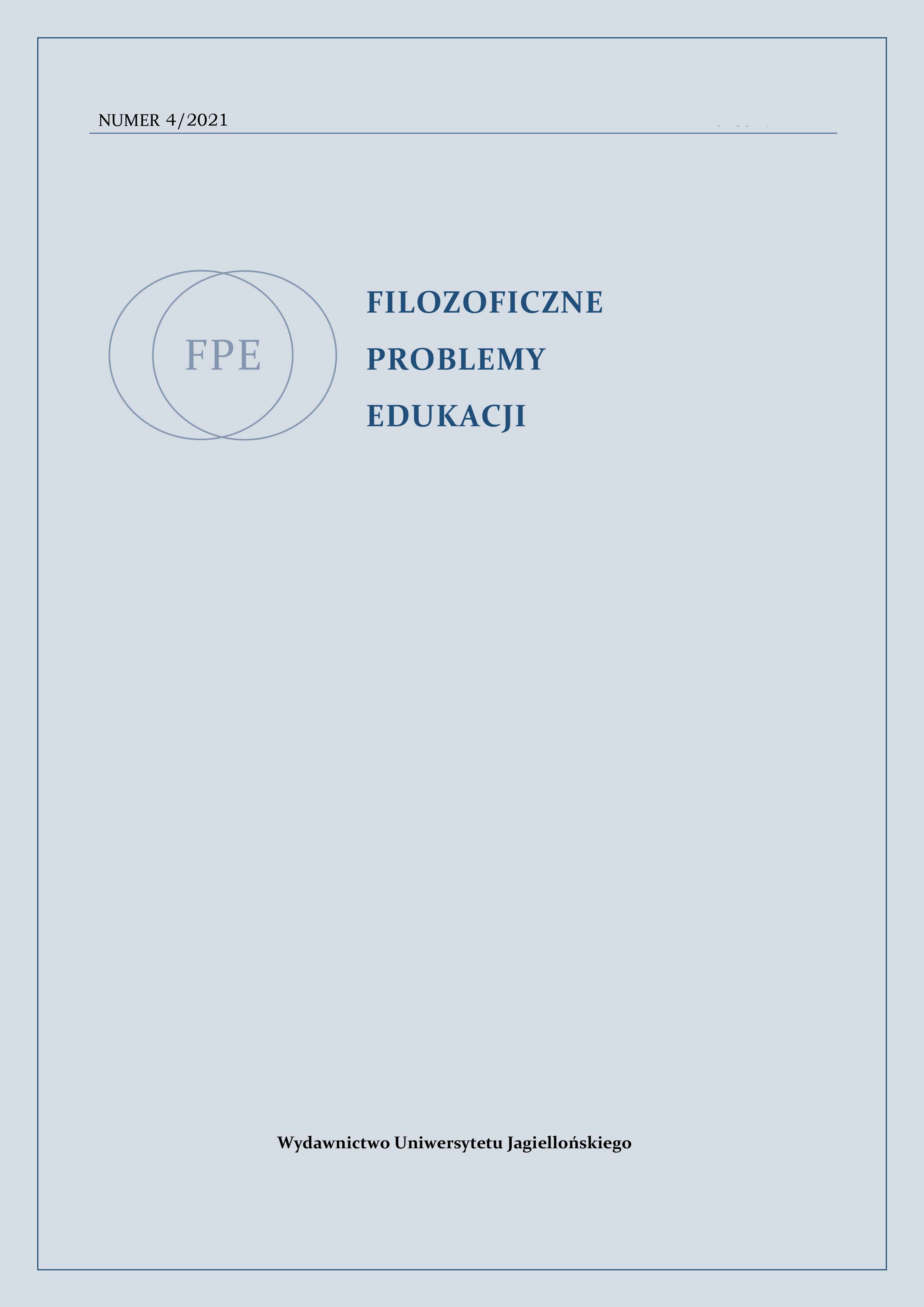 okładka czasopisma "Filozoficzne Problemy Edukacji"