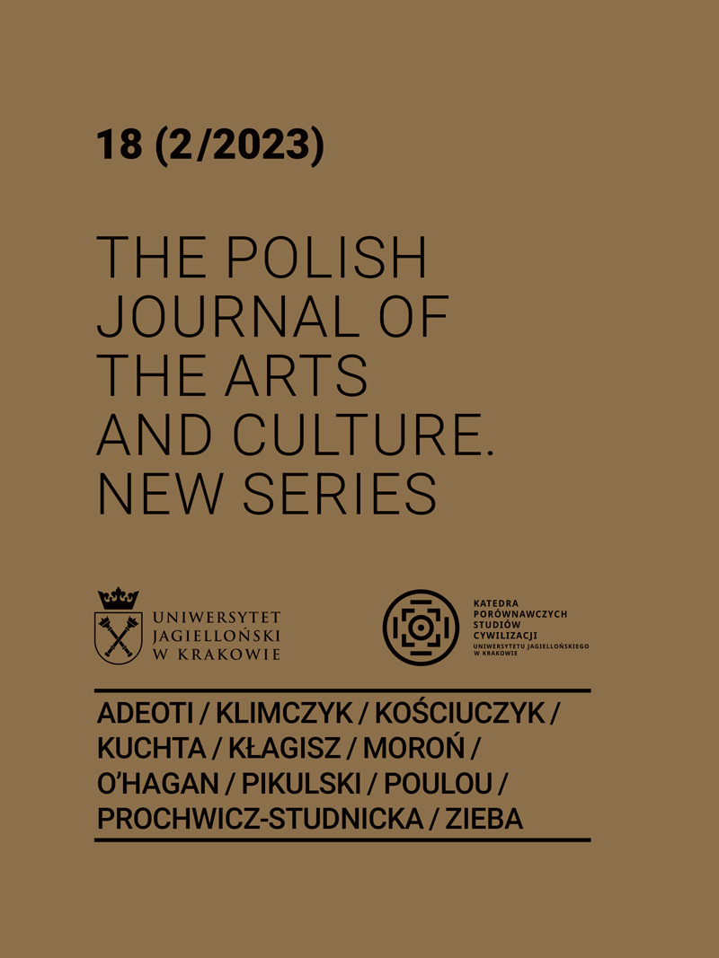 okładka czasopisma "The Polish Journal of the Arts and Culture. New Series"