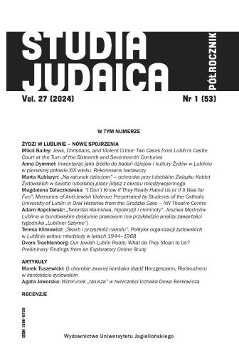 Okładka Studia Judaica 1 (53), 2024