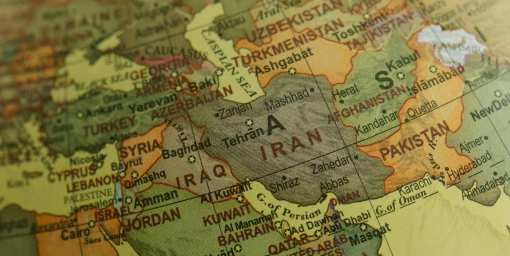 map zooming in on Iran by  Lara Jameson,