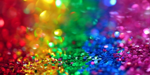 photo of colorful glitter: red, yellow, green, blue and purple. photos by: Alexander Gray