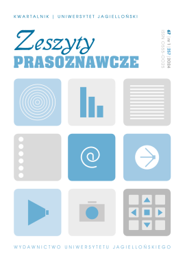 Okładka czasopisma Zeszyty PRASOZNAWCZE 2024, t. 67, nr 1 (257