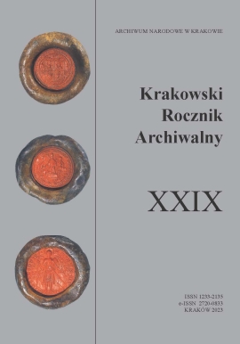 Okładka Rocznika Archiwalnego XXIX, 2023